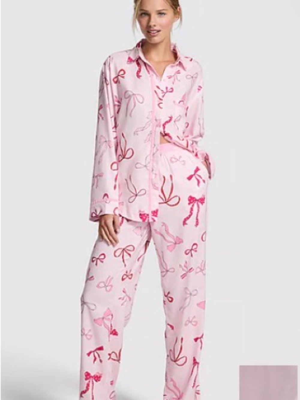 Victoria's Secret Pink Bow-Print Women's Pajama Set
